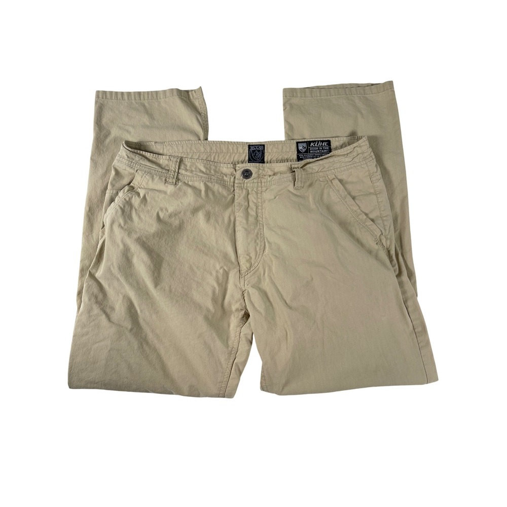 Kuhl Slax Khaki Tan Pants Mens 36x30 (37x30) Lightweight Stretch Hiking Outdoor